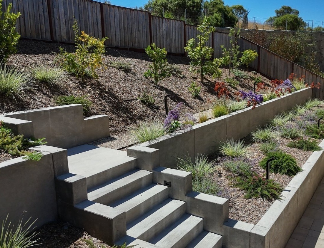 Hillside landscape renovation with integrated drainage and planting by K&D Landscaping-1-1