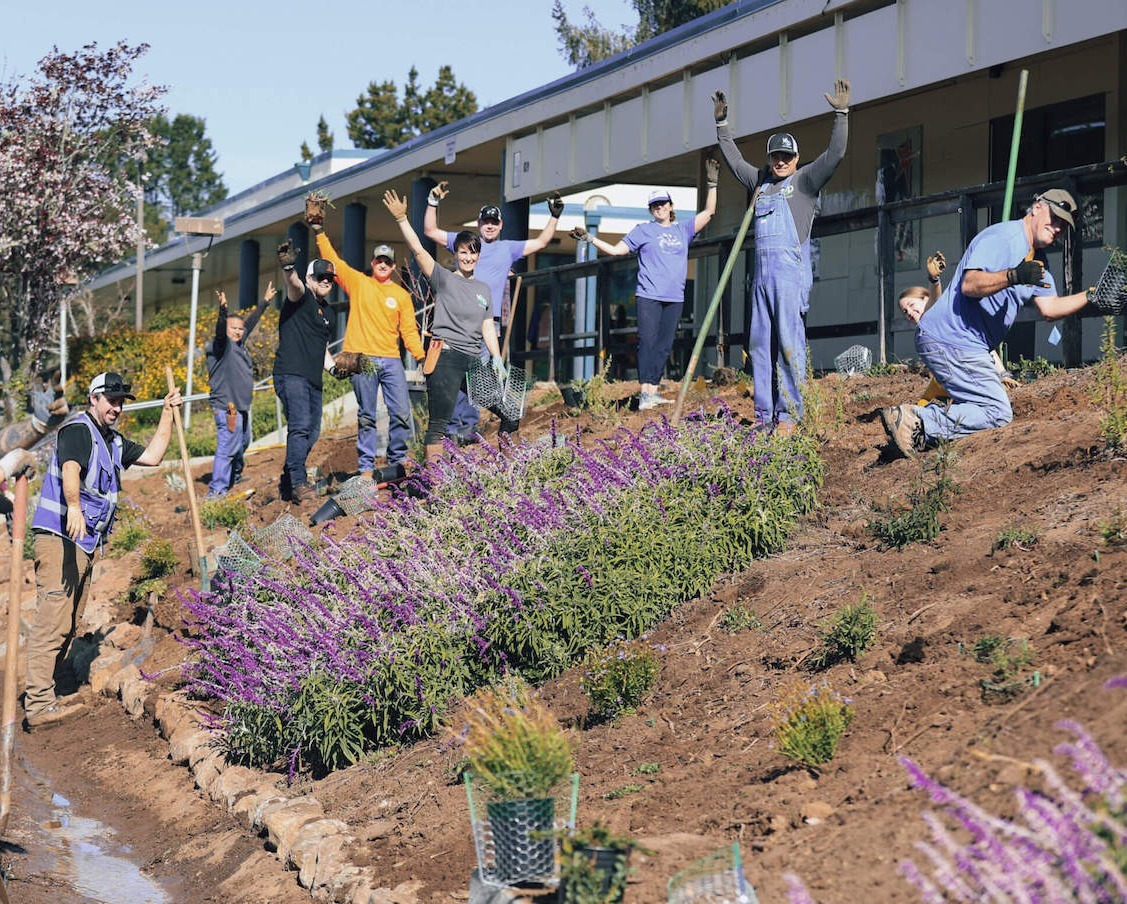 K&D Landscaping team members participating in a community beautification and landscape improvement project K&D Landscaping team members participating in a community beautification and landscape improvement project