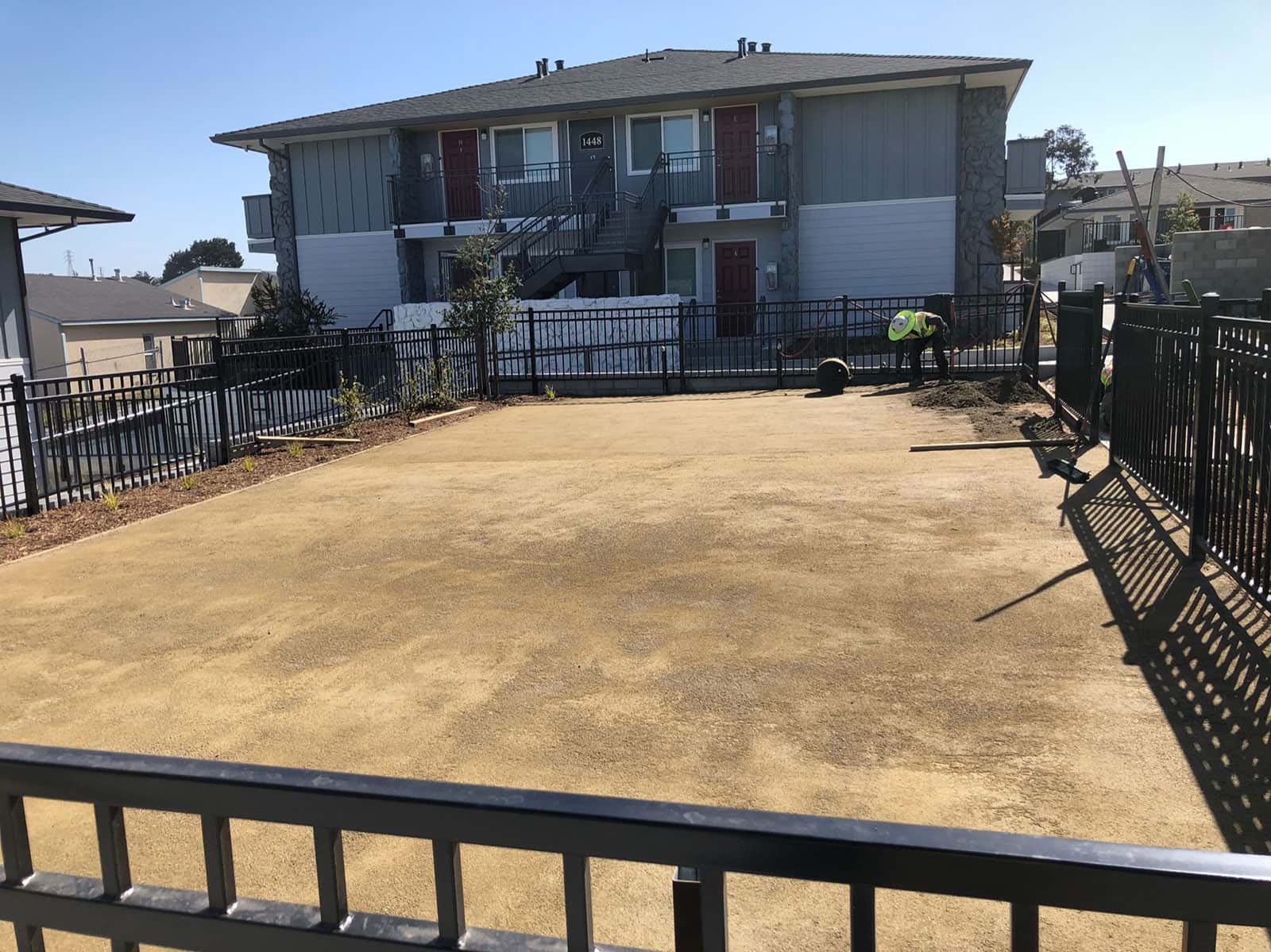 Apartment community landscape renovation in progress by K&D Landscaping