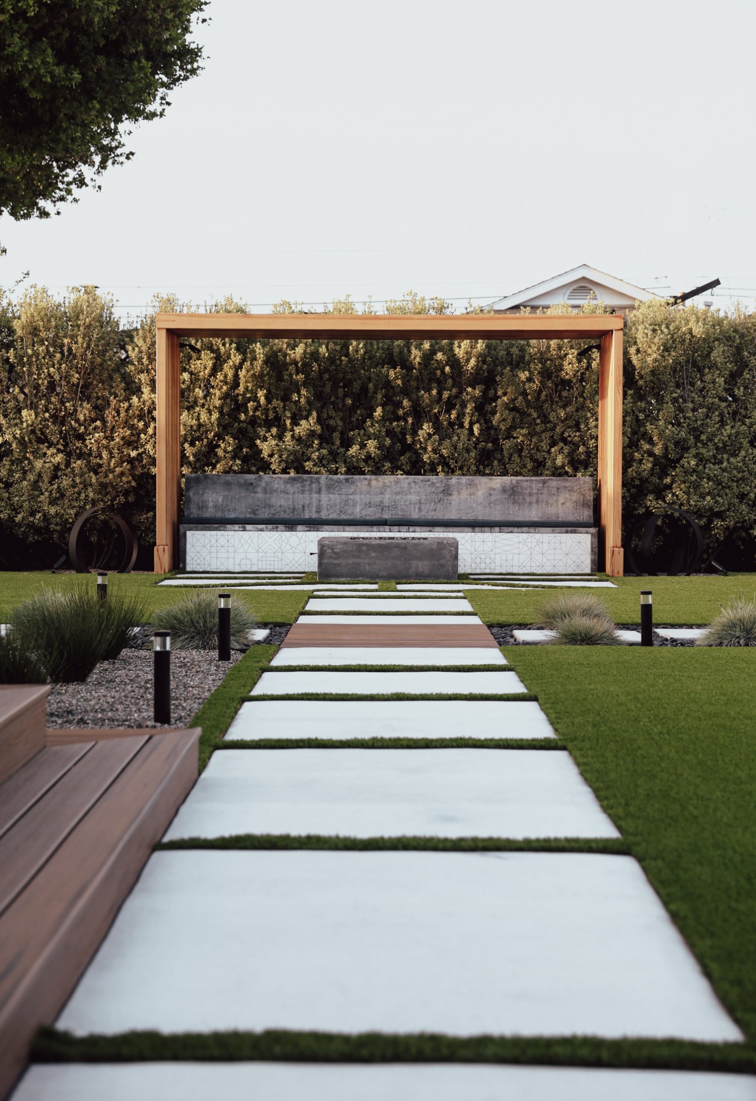 Backyard wellness and gardening retreat created through residential design-build services by K&D Landscaping
