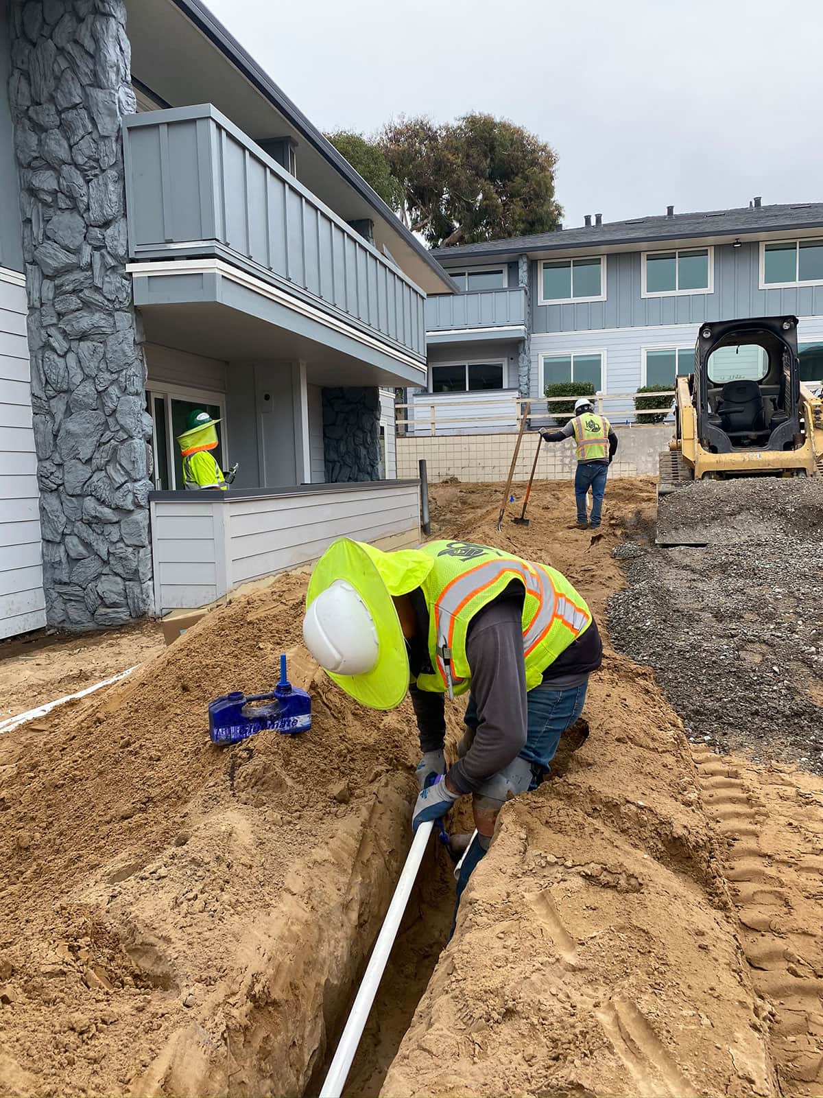Commercial grading and site preparation work at a residential complex by K&D Landscaping
