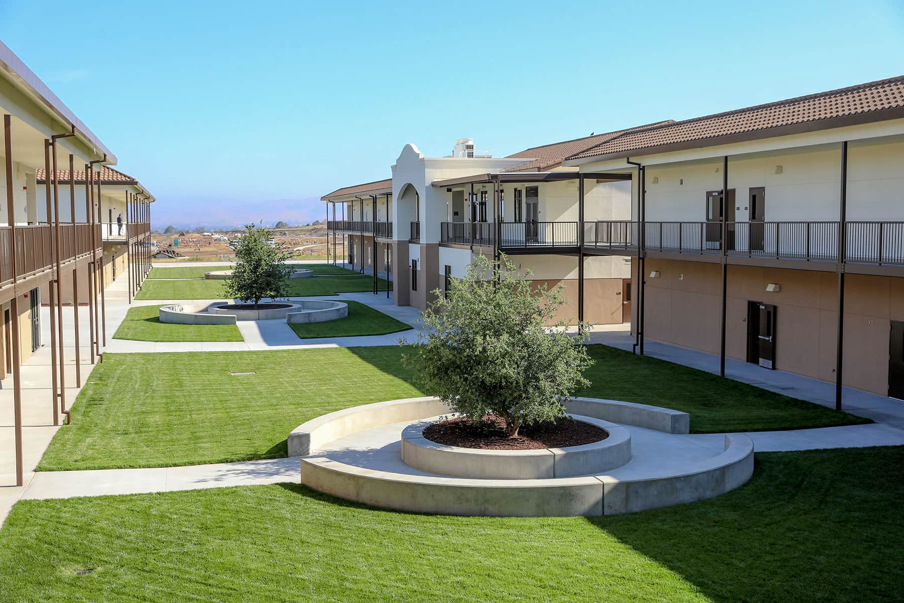 Commercial landscape installation at a TK-8 educational campus by K&D Landscaping