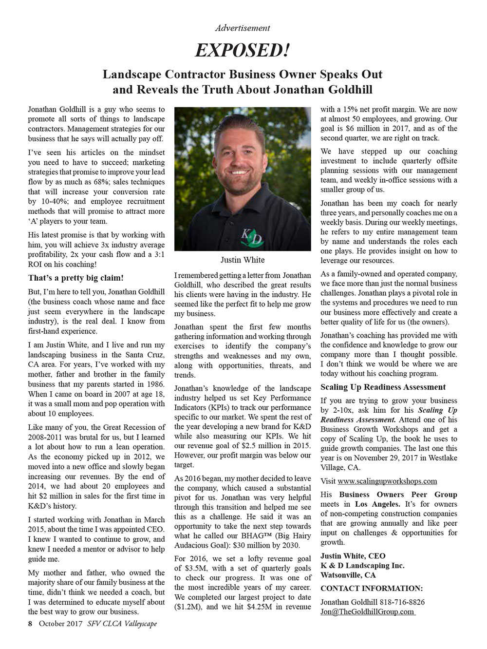 K&D Landscaping featured in Valleyscape magazine