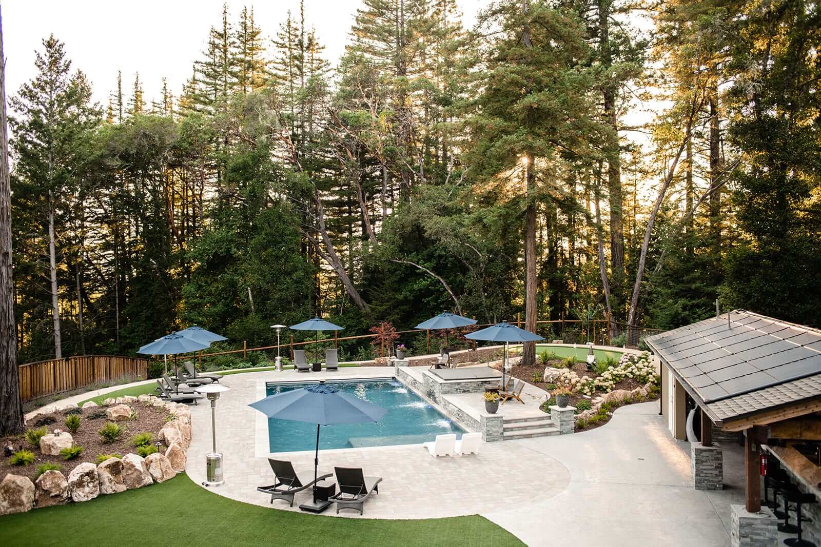 Finished residential outdoor living space from a financed design-build project by K&D Landscaping
