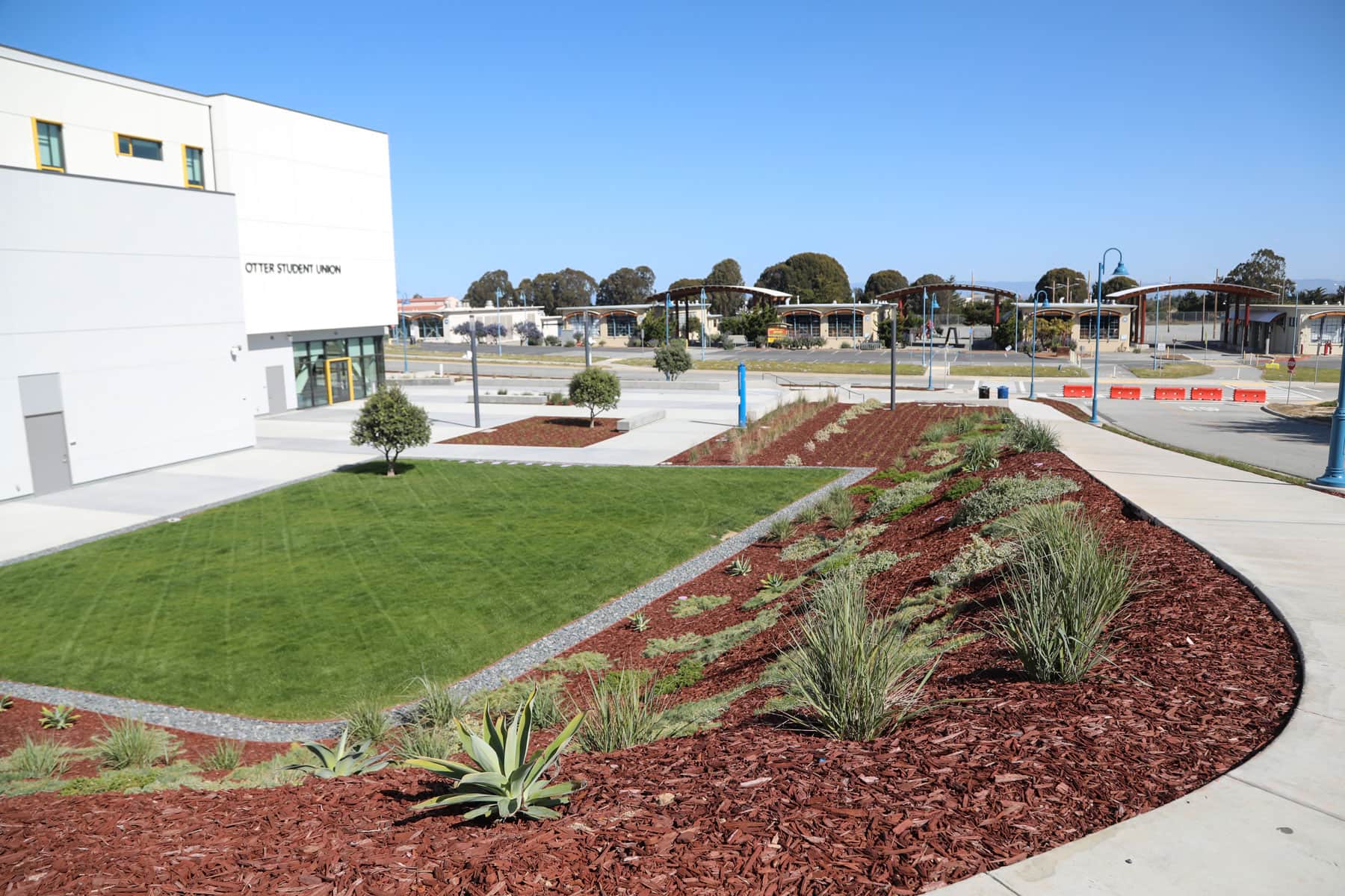 Student Union grounds enhanced with lawn areas and landscape improvements by K&D Landscaping