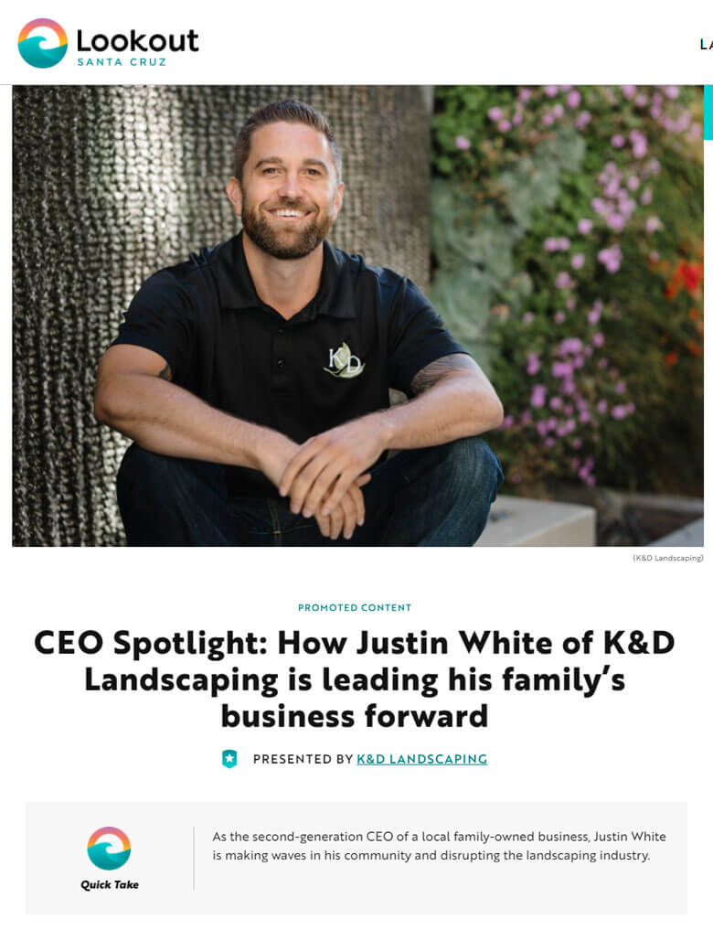 Justin White, CEO of K&D Landscaping