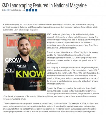 K&D Landscaping Featured in National Magazine